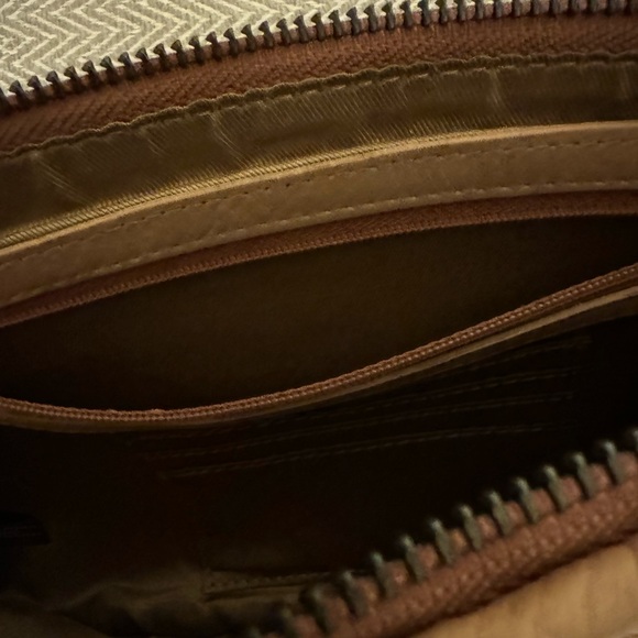 892-ARTT New Light Brown Woven Made In India Crossbody Purse Genuine Leather NWT - Picture 7 of 16